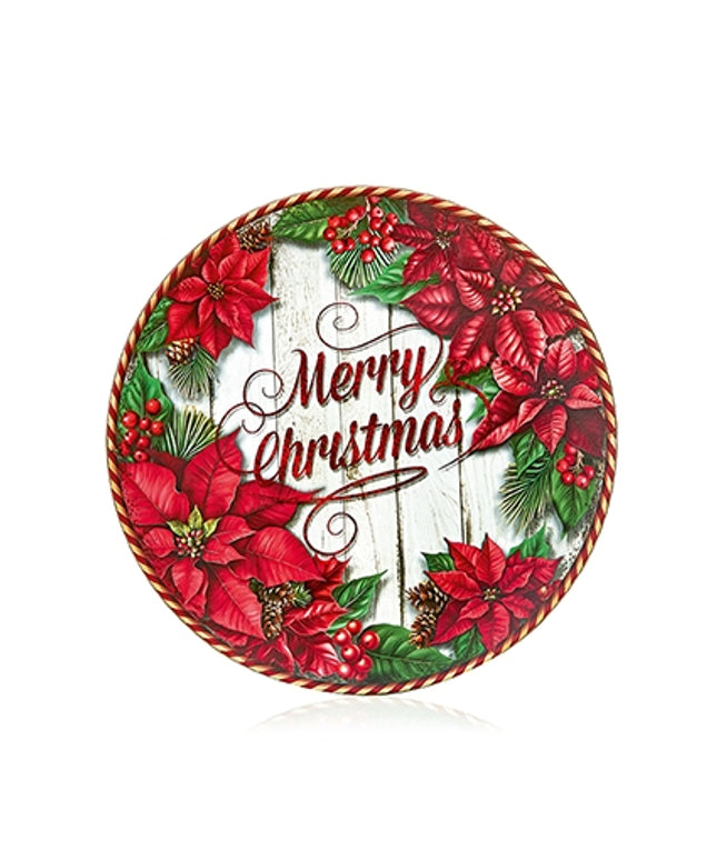 40cm Merry Christmas Poinsettia Charger Plate