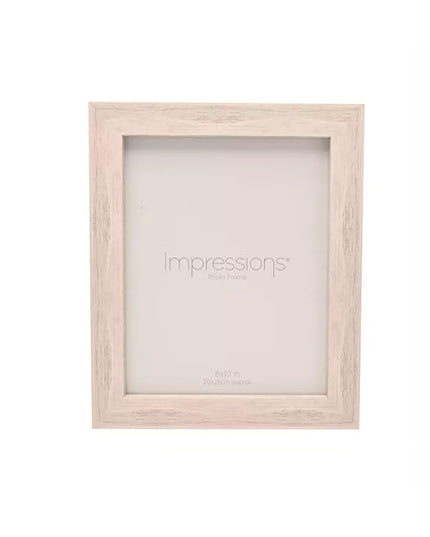 Impressions White Wood Effect Photo Frame 8x10" – Flat Edge Picture Frame 20x25cm