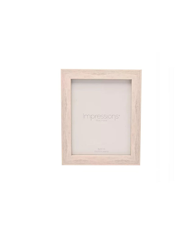 Impressions White Wood Effect Photo Frame 8x10" – Flat Edge Picture Frame 20x25cm