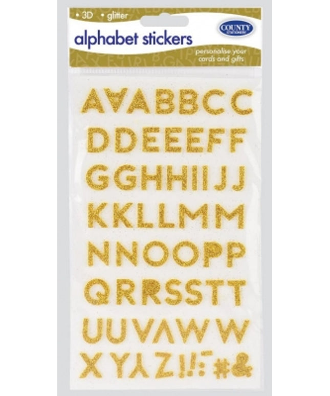 County Gold Alphabet Stickers