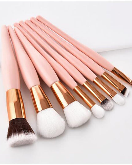 8-Piece Nude Pink & Rose Gold Makeup Brush Set