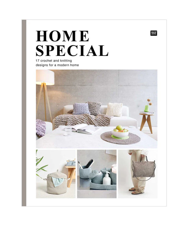 Rico “Home Special” Crochet & Knitting Pattern Book – 17 Designs for a Modern Home