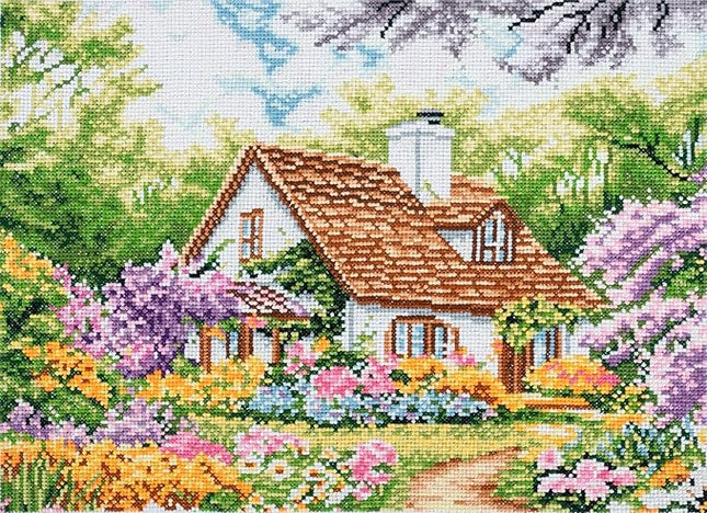 Trimits Large Cross Stitch Kits - Counted Embroidery Needlework for Adults Beginners Kids, Christmas Gifts Wall Art (Frame Not Included), 11 Count, House
