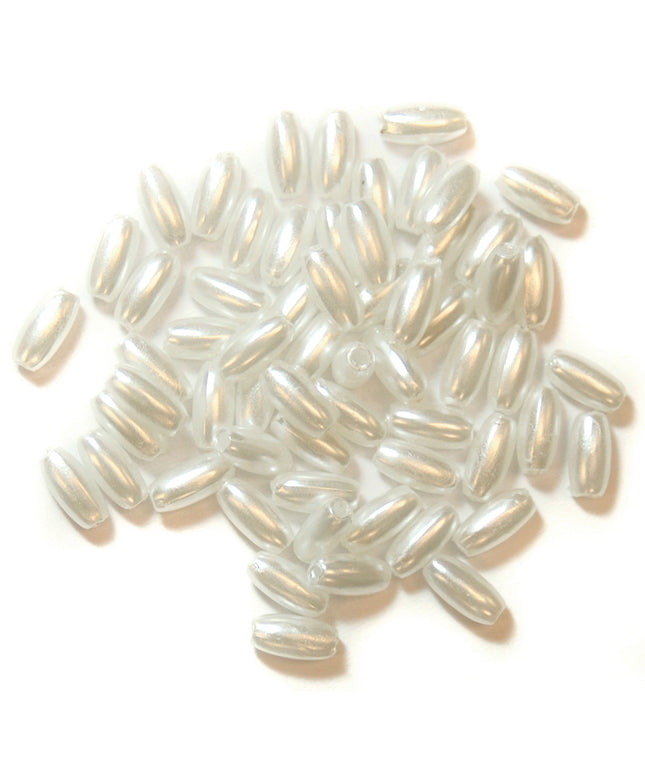 Extra Value: Beads: Pearl: 3 x 6mm: White