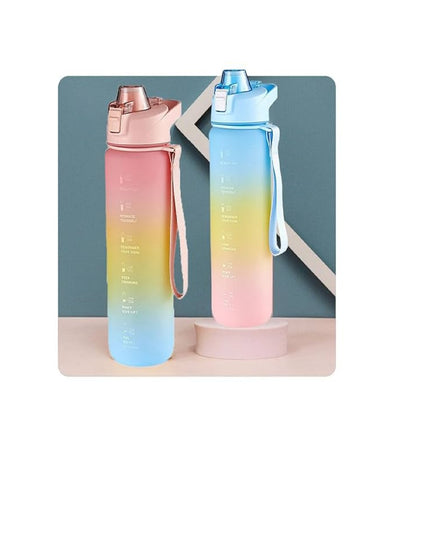 Gradient Water Bottle Motivational Timer Maker- Pink