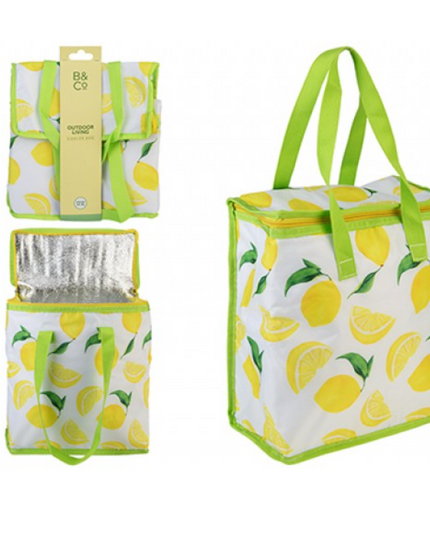 Insulated Cooler Bag Lemon Print – 12.5L Lunch & Picnic Bag with Zip