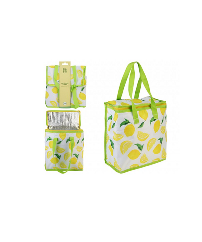 Insulated Cooler Bag Lemon Print – 12.5L Lunch & Picnic Bag with Zip