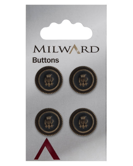 Buttons: Carded: 15mm: Pack of 4: Code J