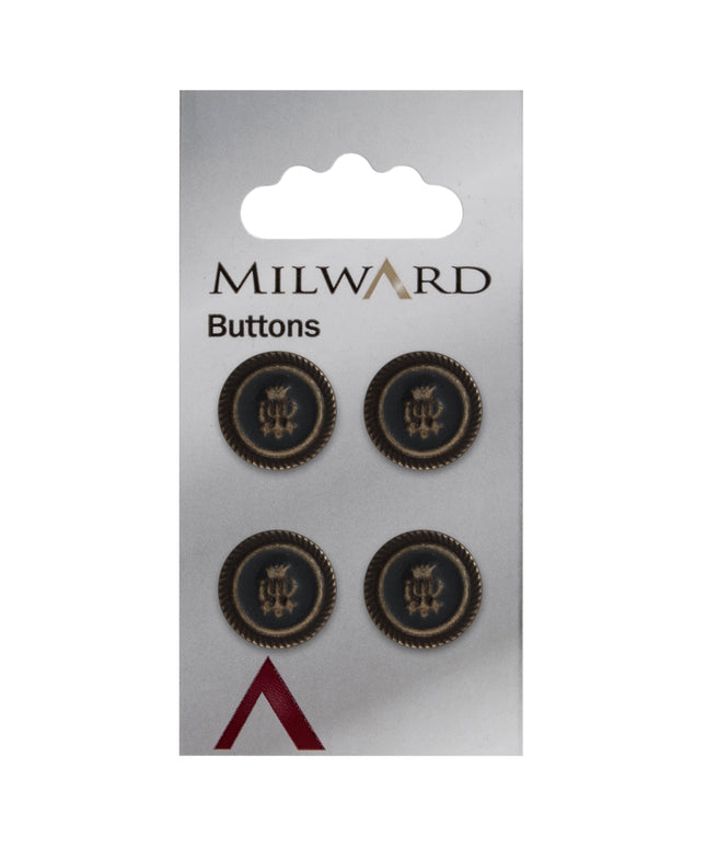Buttons: Carded: 15mm: Pack of 4: Code J