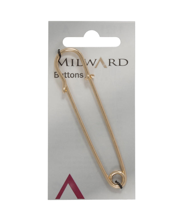 Kilt Pin: Metal: Carded: Gold: 76mm: Pack of 1: Code A