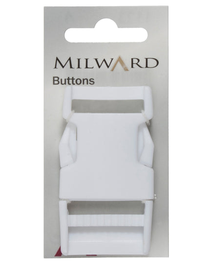 Buckle: Carded: Square: White: 25mm: Pack of 1: Code A