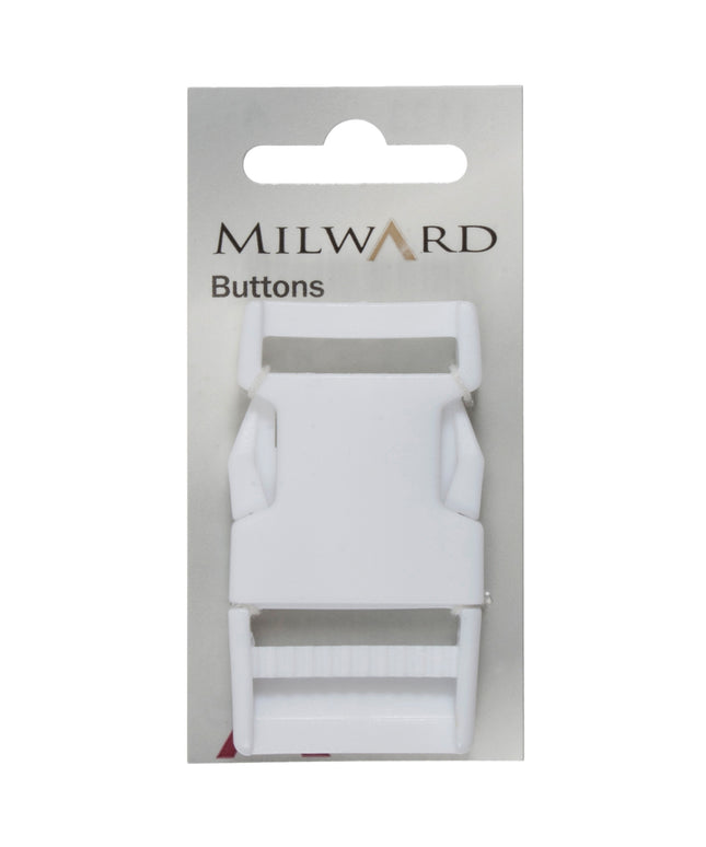 Buckle: Carded: Square: White: 25mm: Pack of 1: Code A