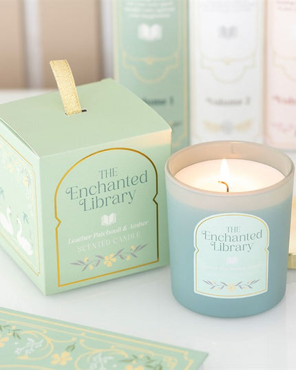 The Enchanted Library Leather, Patchouli & Amber Candle