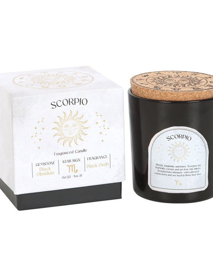 Scorpio Black Oudh Gemstone Zodiac Candle