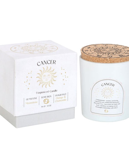 Cancer Orange & Chamomile Gemstone Zodiac Candle