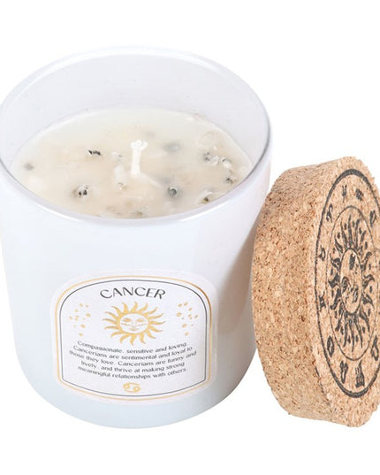 Cancer Orange & Chamomile Gemstone Zodiac Candle