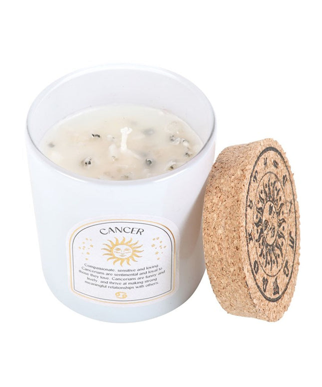 Cancer Orange & Chamomile Gemstone Zodiac Candle