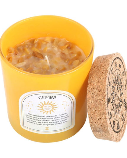 Gemini Lavender & Cedarwood Gemstone Zodiac Candle