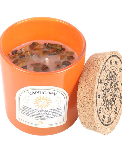 Capricorn Sandalwood & Jasmine Gemstone Zodiac Candle