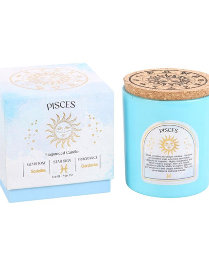 Pisces Gardenia Gemstone Zodiac Candle