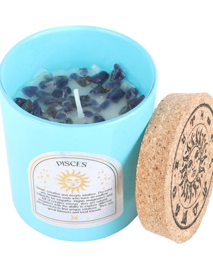 Pisces Gardenia Gemstone Zodiac Candle