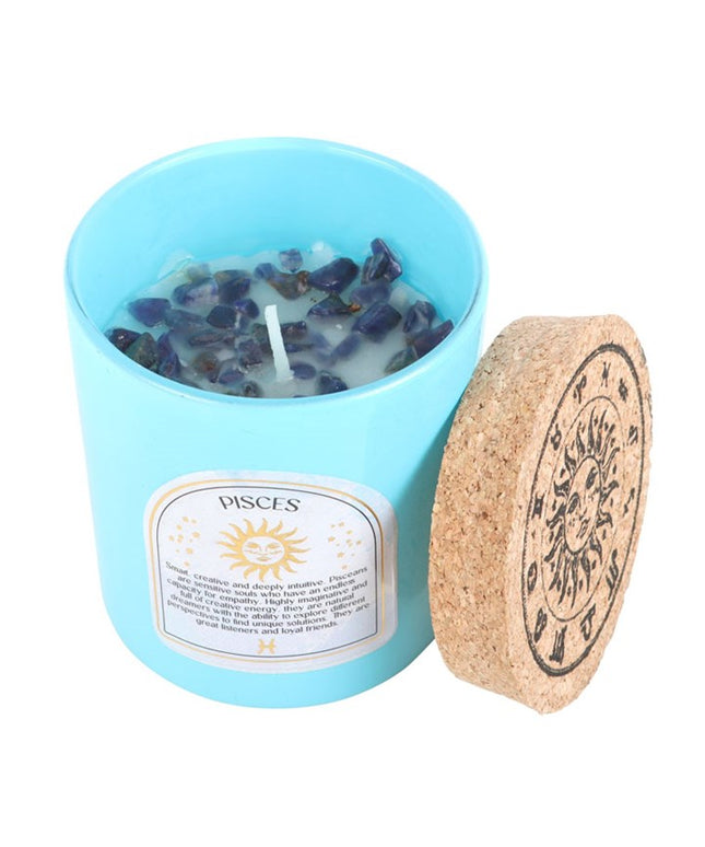 Pisces Gardenia Gemstone Zodiac Candle