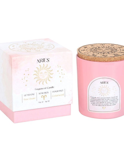 Aries Cedarwood Gemstone Zodiac Candle