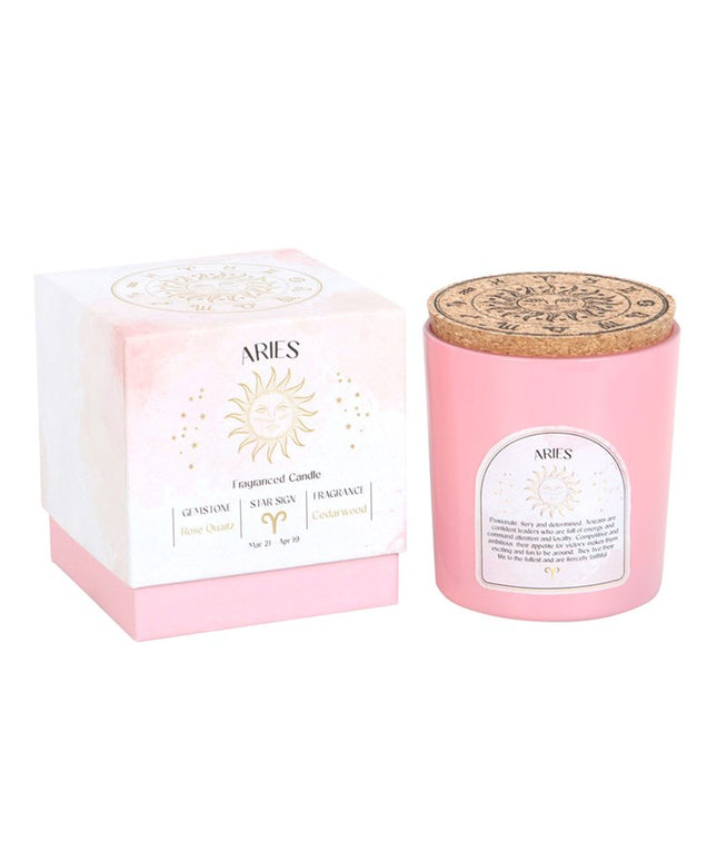 Aries Cedarwood Gemstone Zodiac Candle