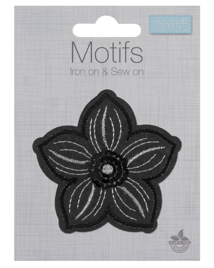 Motif A: Grey Sequin Flower