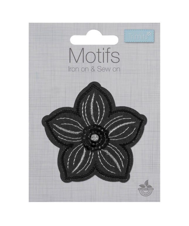 Motif A: Grey Sequin Flower