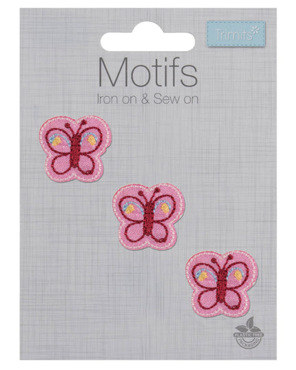 Motif A: Three Pink Butterflies