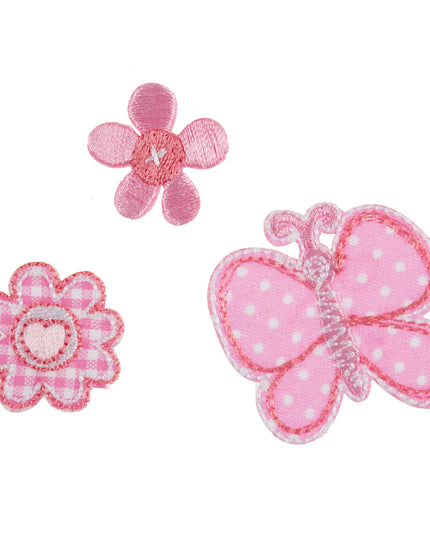 Motif C: Pink Butterfly and Flowers