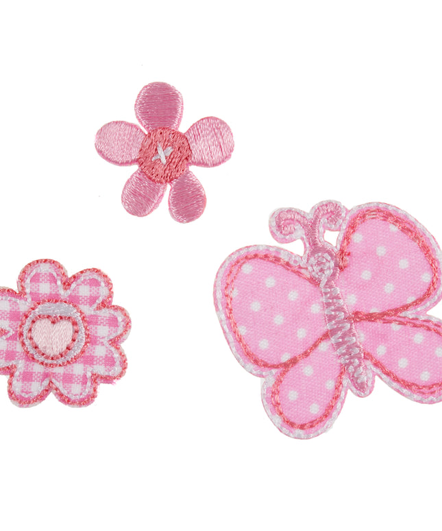 Motif C: Pink Butterfly and Flowers
