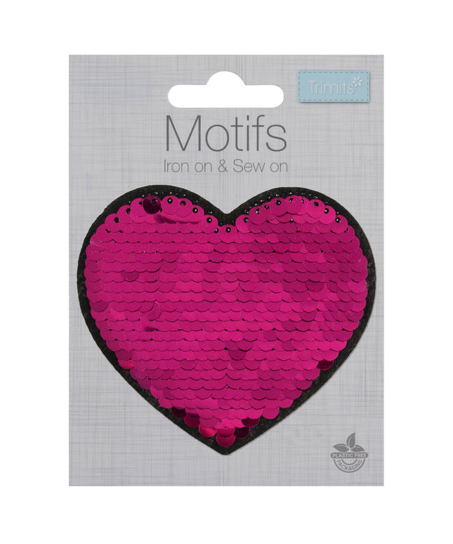 Motif C: Pink Heart: Flip Sequin