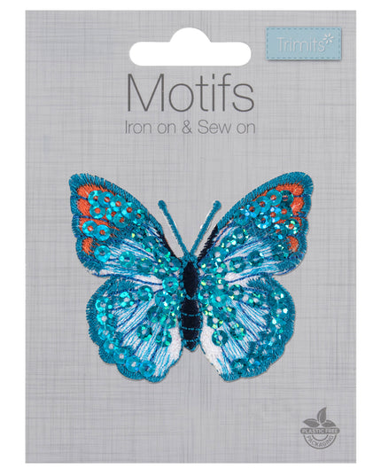 Motif C: Blue Sequin Butterfly