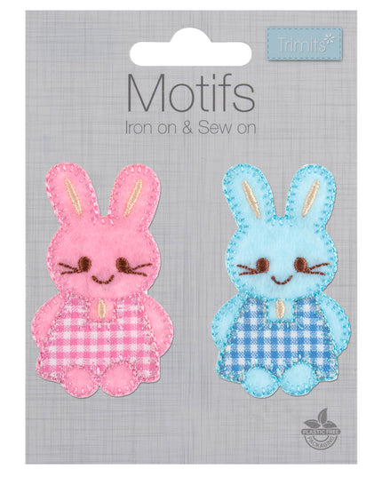 Motif C: Pink & Blue Checked Bunnies