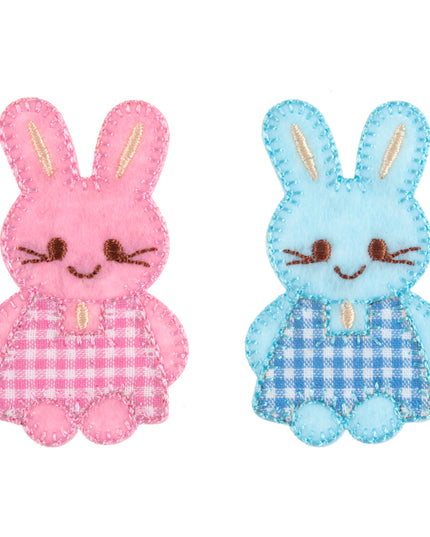 Motif C: Pink & Blue Checked Bunnies