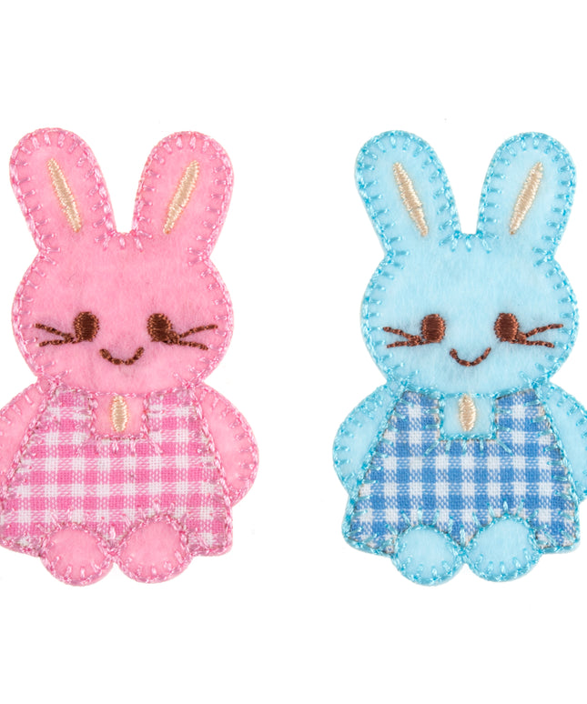 Motif C: Pink & Blue Checked Bunnies