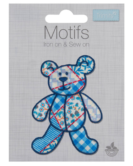 Motif C: Blue Patchwork Bear