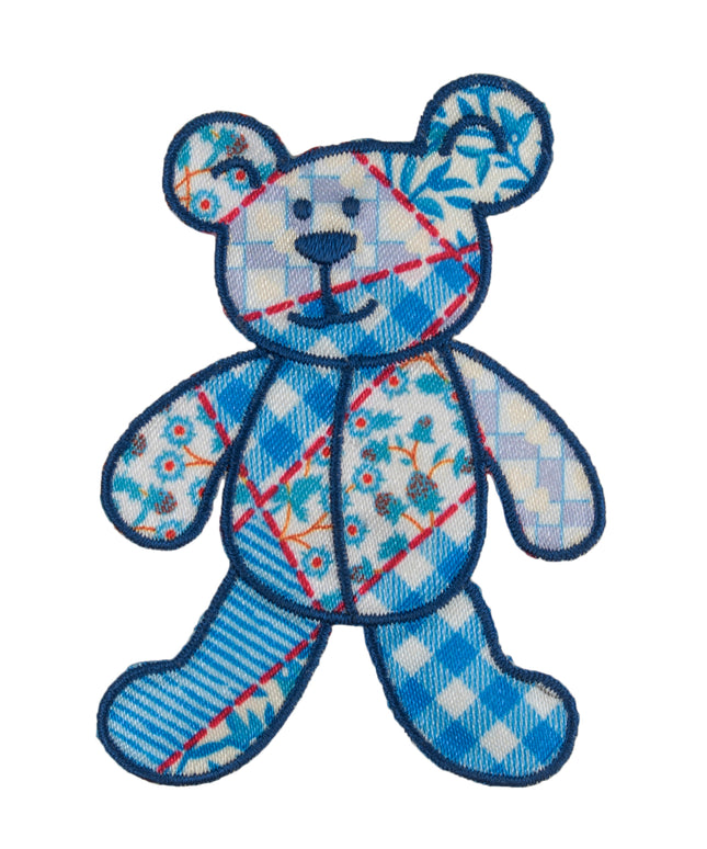 Motif C: Blue Patchwork Bear