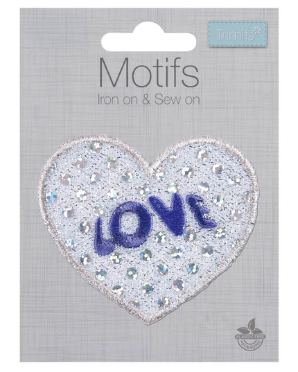 Motif B: Sequin: Love Heart: Silver