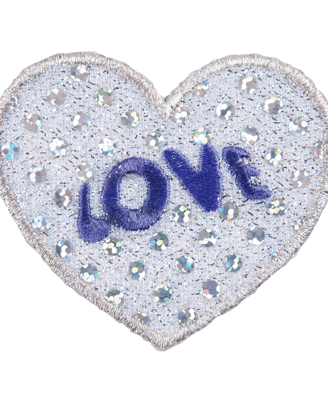Motif B: Sequin: Love Heart: Silver