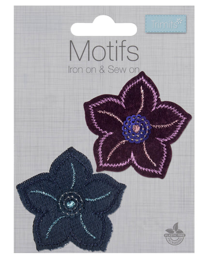 Motif B: Navy Sequined Flowers