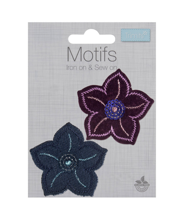 Motif B: Navy Sequined Flowers