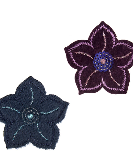 Motif B: Navy Sequined Flowers