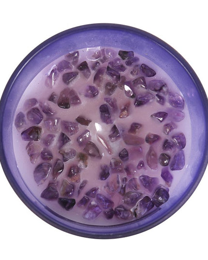 Third Eye Chakra Lavender Crystal Chip Candle
