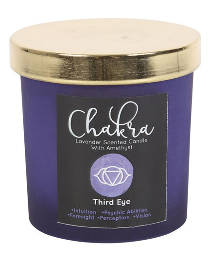 Third Eye Chakra Lavender Crystal Chip Candle