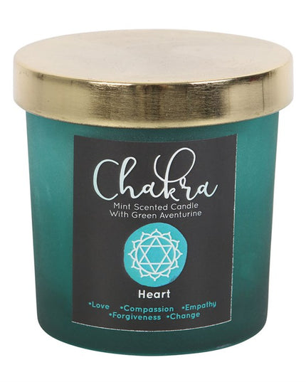 Heart Chakra Mint Crystal Chip Candle