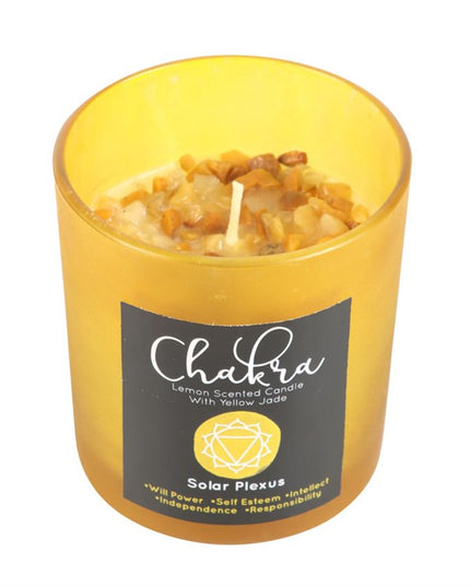 Solar Plexus Chakra Lemon Crystal Chip Candle