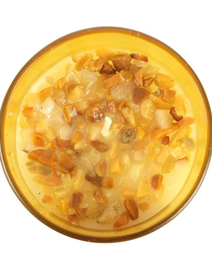 Solar Plexus Chakra Lemon Crystal Chip Candle